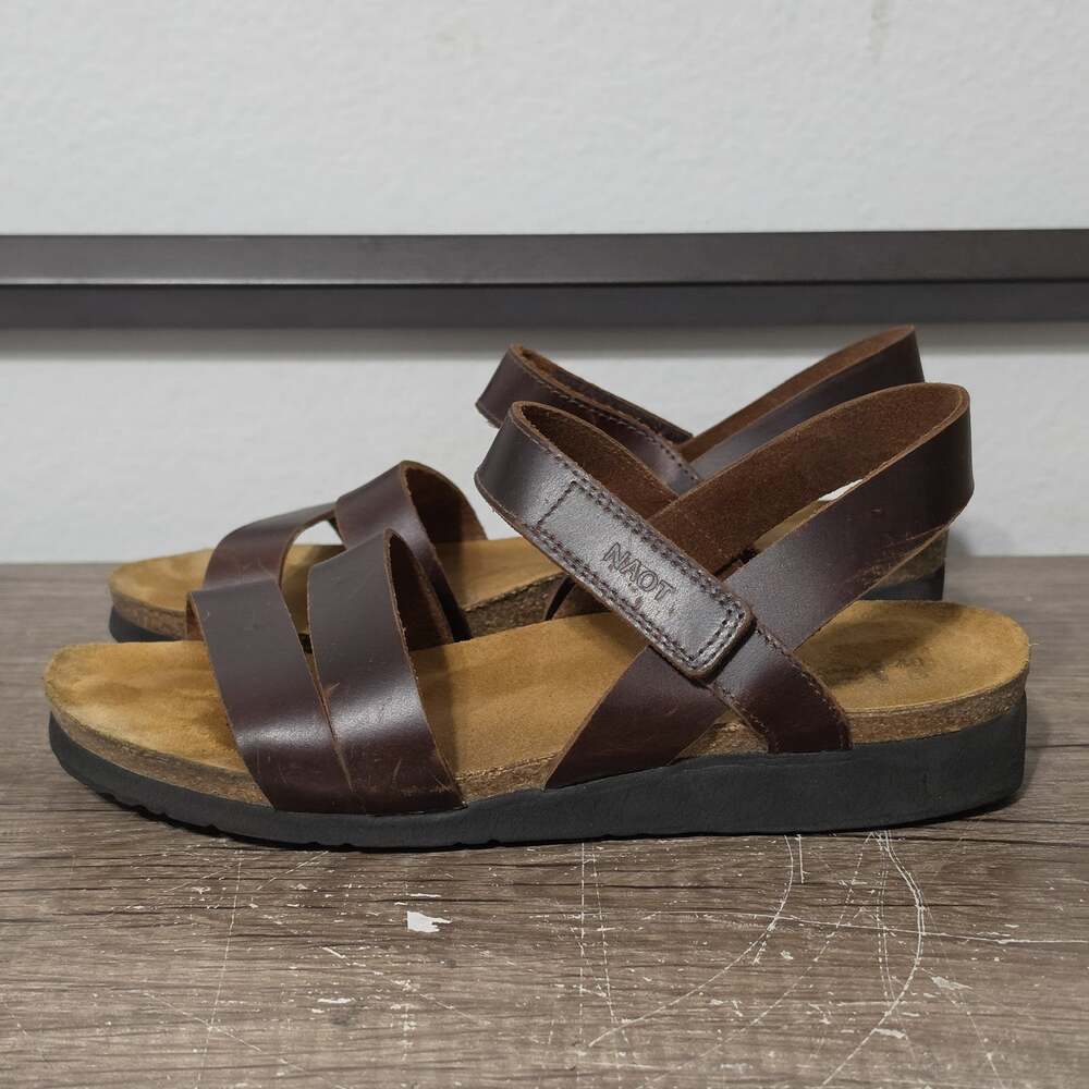 Naot Kayla Women's Casual Strappy Leather Sandals Shoes Size Brown 9 Brown